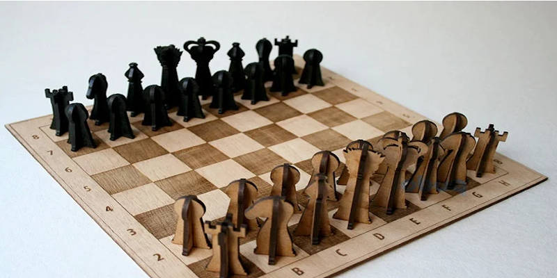 Laser cut chess set idea