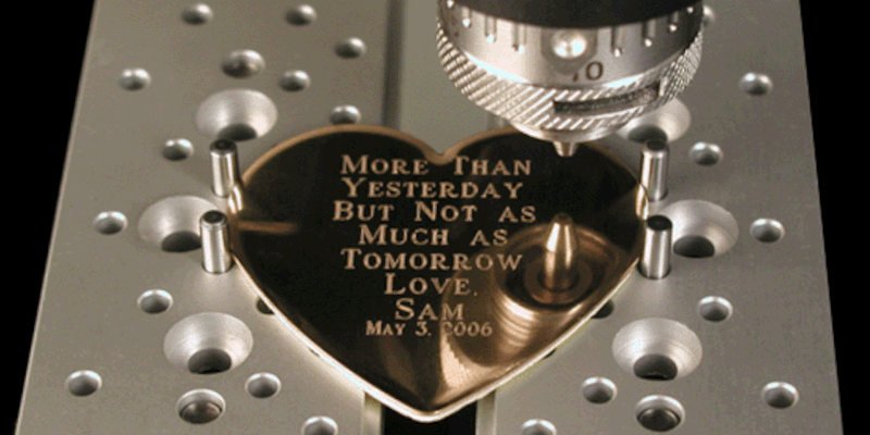 A pendant being engraved on a CNC machine