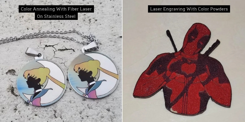 Color annealing and color powder laser engraving