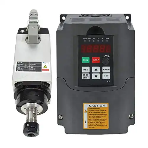 3KW 4HP Spindle Motor and VFD Set, Air Cooled Er20 CNC Spindle with Matching Variable Frequency Drive Inverter 220V