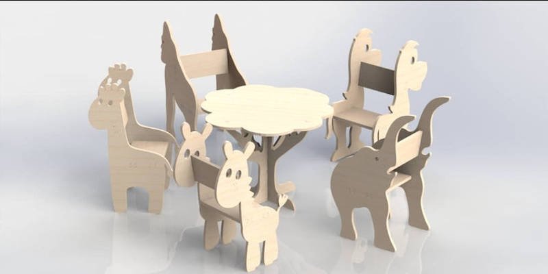 CNC Furniture Wood Dining Set