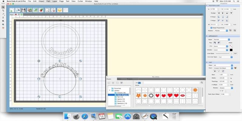 Sure Cuts a Lot vinyl cutter software