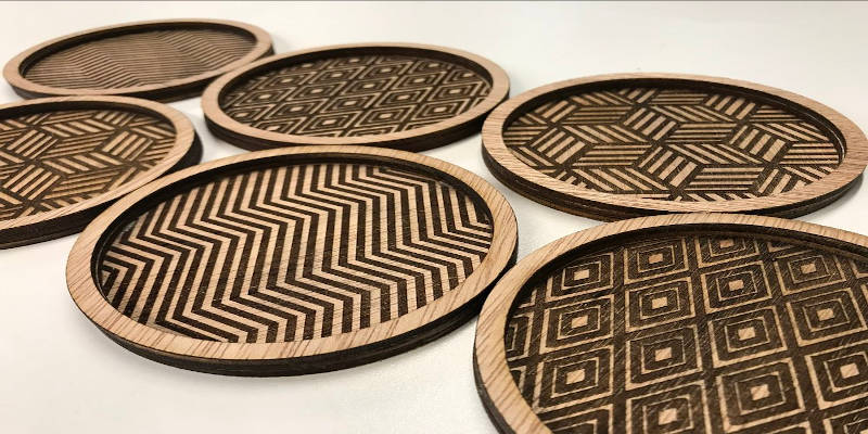 Laser cut coasters