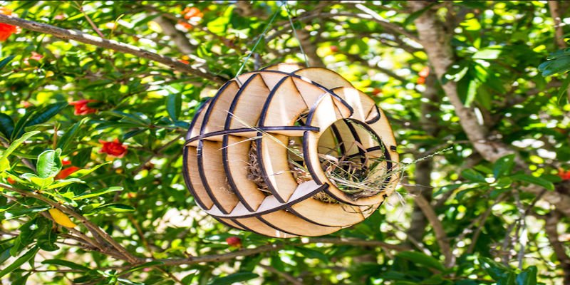 Laser cut bird feeder