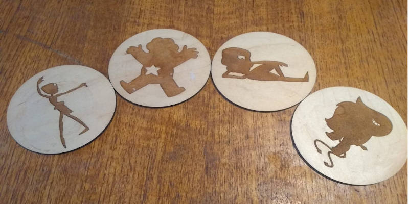 Laser cut Steven Universe character coasters