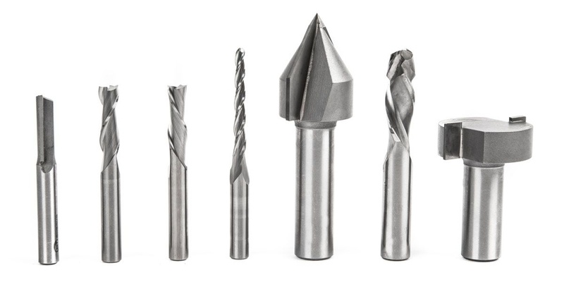 Different sizes of CNC router bits for different cuts