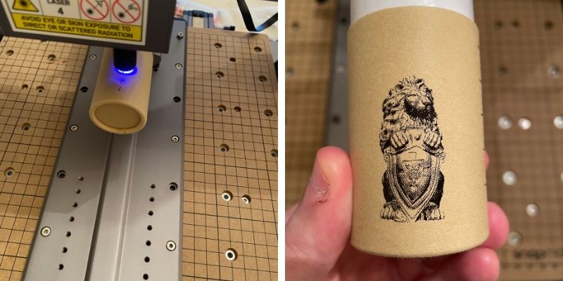 lion engraving with snapmaker rotary module