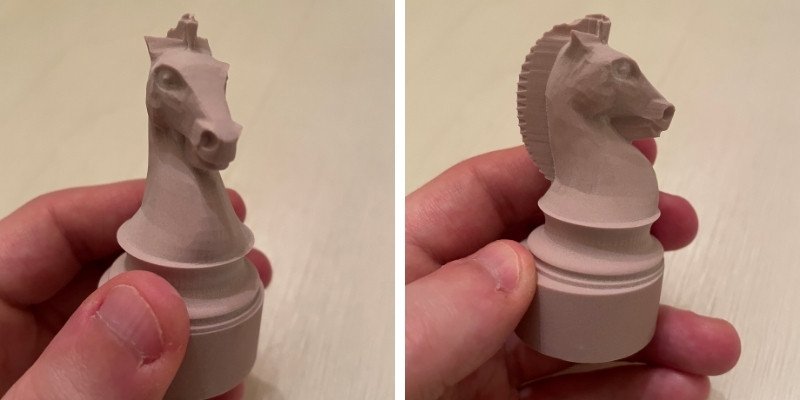 Finished CNC carved knight chess piece using the Snapmaker 2.0 rotary module