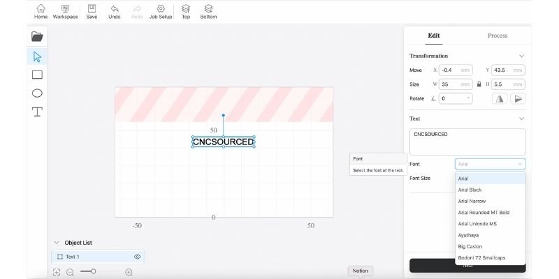 custom CNC text editing in Snapmaker Luban for 4-axis laser engraving