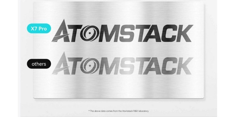 Atomstack X7 Pro laser metal engraving logo test