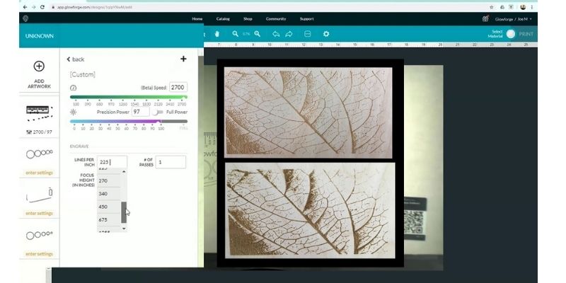 Glowforge software