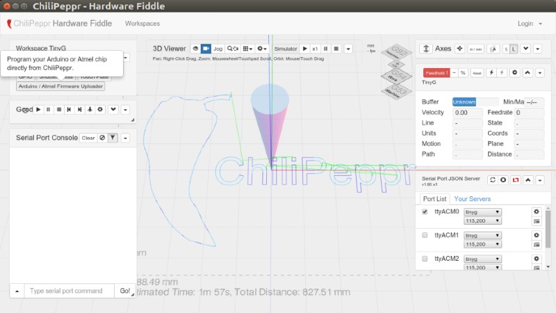 The ChiliPeppr Free CNC Software 