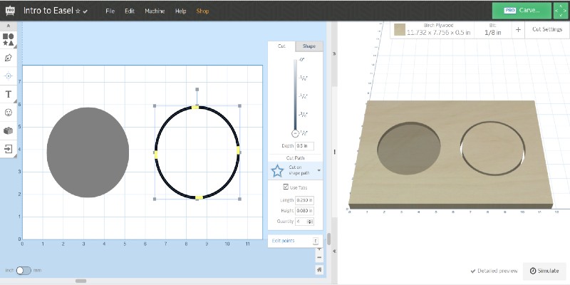 An image of the Easel software