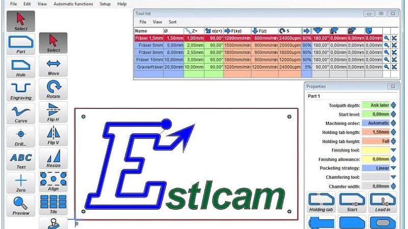 The EstlCAM software