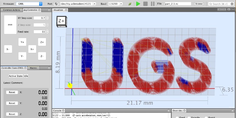 The UGS Free CNC control software