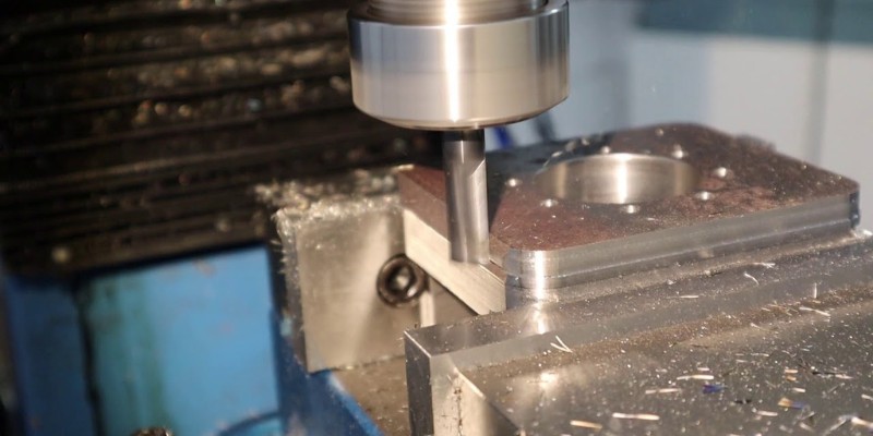 A CNC mill with a stepper motor close up