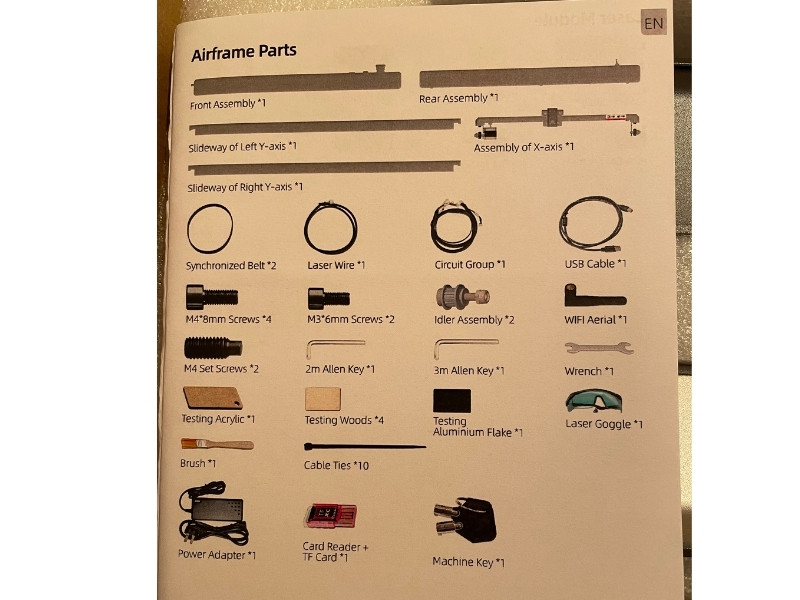 Ortur Laser Master 3 parts list