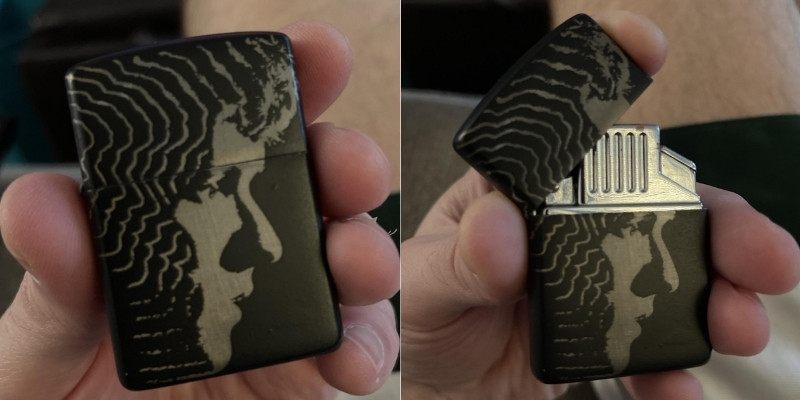 laser ablation on zippo lighter 