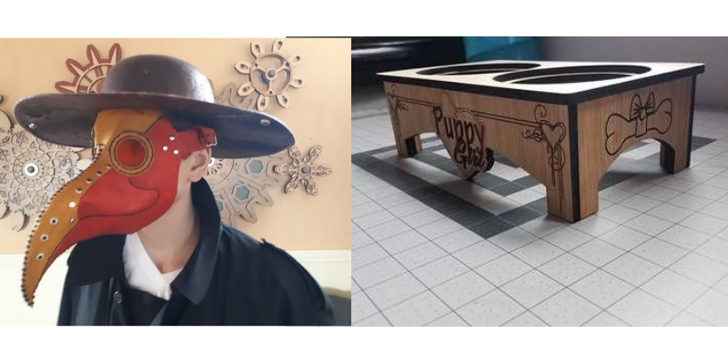 leather and wood projects by glowforge owners