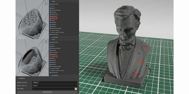 Gcode rendering on Prusa 3d printer using blender addon