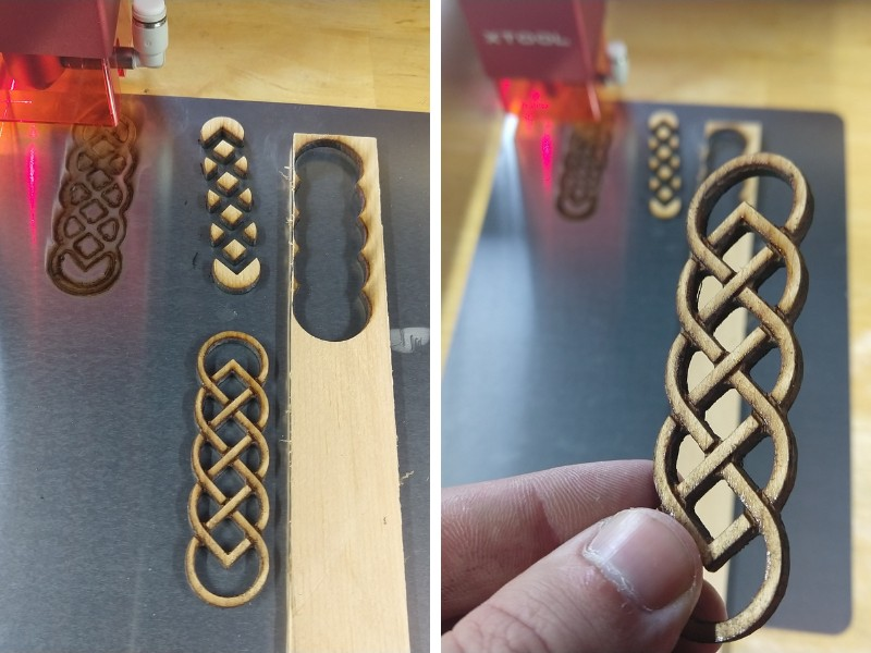 Celtic knot precise laser cut design I did on the xTool D1 Pro.