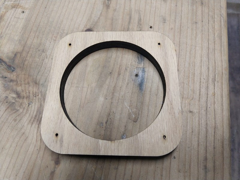 Fan exhaust fan thick wood laser cut by the xTool D1 Pro