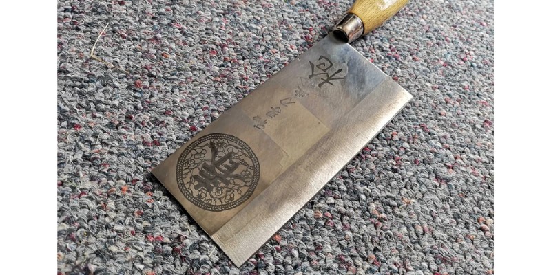 Laser-Etched Steel Butcher Knife