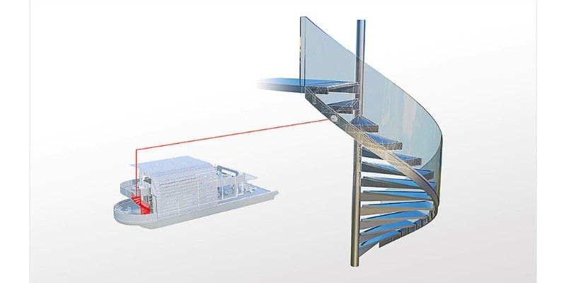 Stairs designed in Autocad's Architecture Toolset.