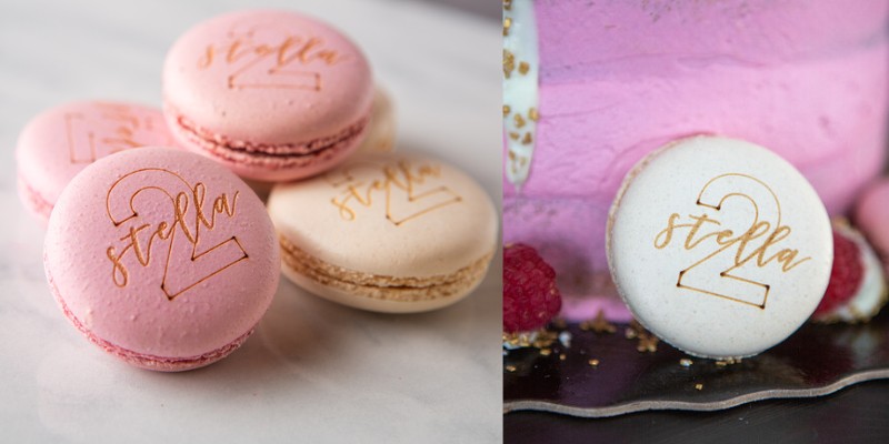 Engraved Macarons made with Glowforge
