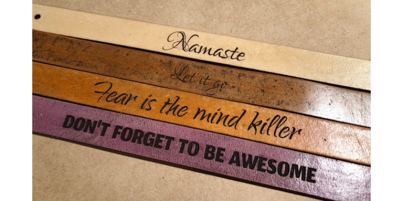Leather bracelets made with Glowforge