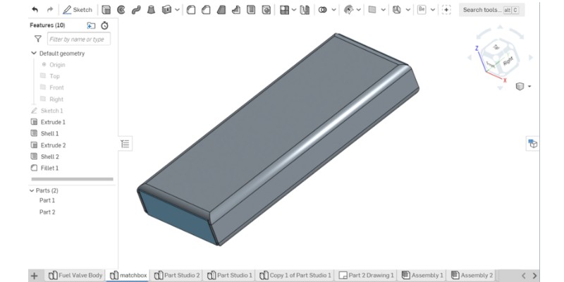 OnShape user interface