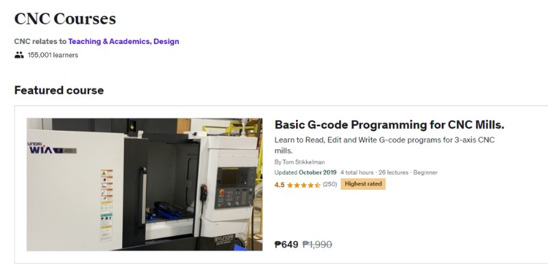Udemy CNC Courses