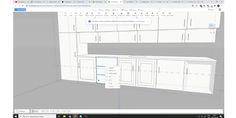 Designing cabinet in Autodesk Homestyler