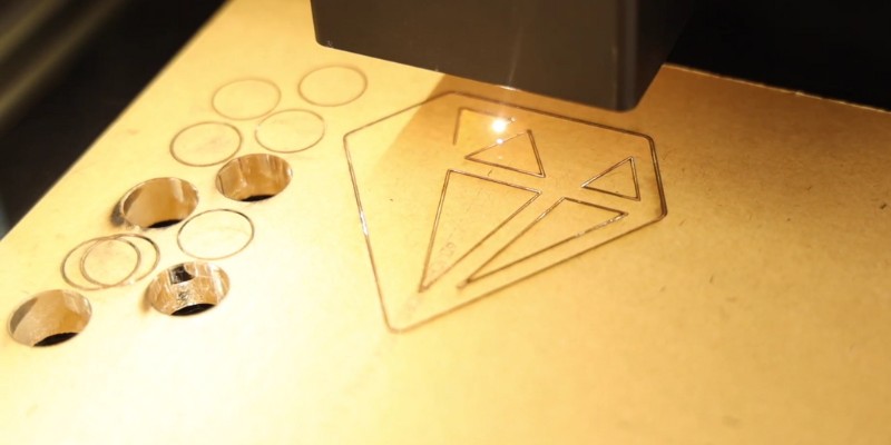 Glowforge Plus acrylic sample cut