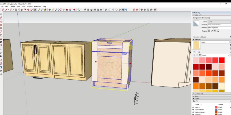 Designing cabinet in SketchUp Free