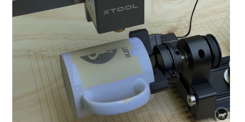 Engraving mug in RA2 Pro using xTool D1 Pro