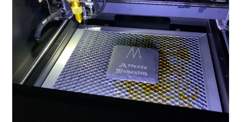 Engraved slate on Flux Beamo