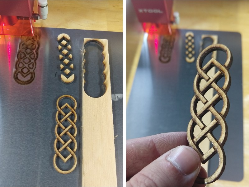 Using the aluminum back panel accessory to laser cut on and protect the workspace