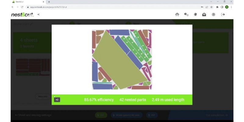 Nesting demonstration using Nest&Cut 