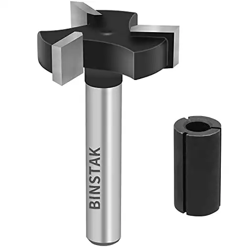 Binstak 1/4” Wood Bit - Surfacing Router Bits, 1/4 inch Shank 1 inch Cutting Diameter