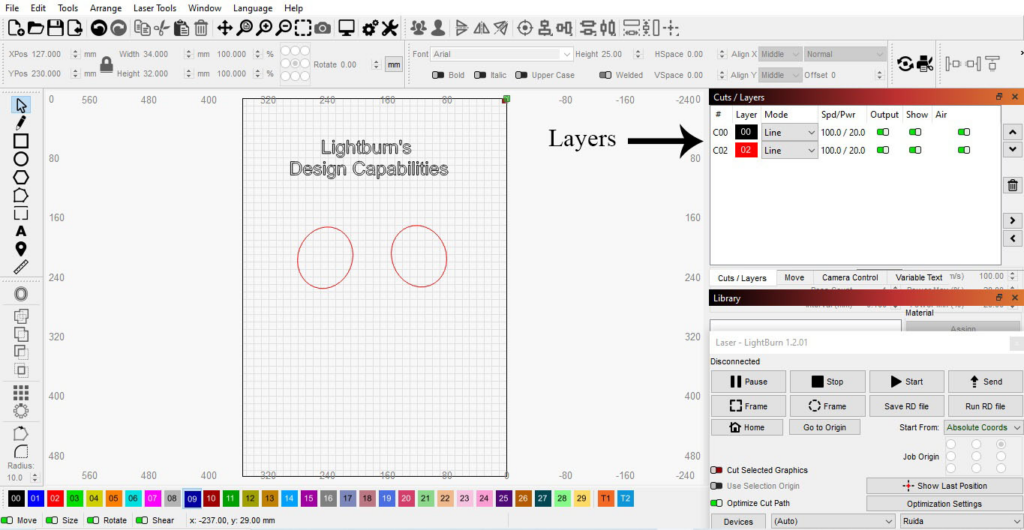 Lightburn's design capabilities