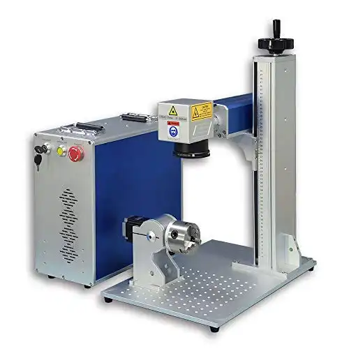 Fiber Laser Marking Machine 30W JPT Fiber Laser Engraver 150×150mm Equipped 80mm Rotary Axis