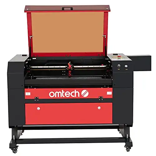 OMTech 80W CO2 Laser Cutter and Engraver Machine with Red Dot Pointer Autolift Autofocus and Air Assist for Wood, Acrylic and more